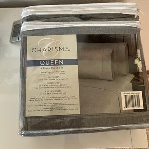 queen sheet set grey